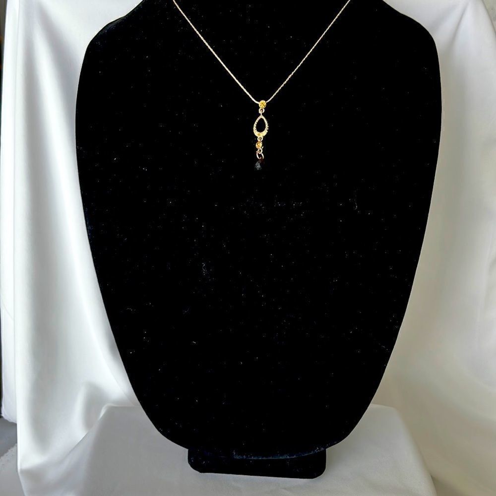 Liz and Co. Minimalistic Dangle Necklace with Pendant Gold-Tone Brown
